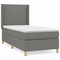 Boxspringbett mit Matratze Dunkelgrau 100x200 cm Stoff