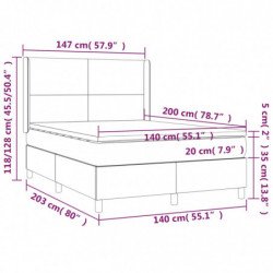 Boxspringbett mit Matratze Dunkelgrau 140x200 cm Stoff