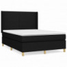 Boxspringbett mit Matratze Schwarz 140x200 cm Stoff