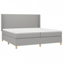 Boxspringbett mit Matratze Hellgrau 200x200 cm Stoff