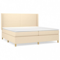 Boxspringbett mit Matratze Creme 200x200 cm Stoff