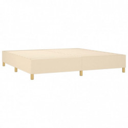 Boxspringbett mit Matratze Creme 200x200 cm Stoff