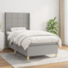 Boxspringbett mit Matratze Hellgrau 90x190 cm Stoff