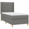 Boxspringbett mit Matratze Dunkelgrau 90x200 cm Stoff