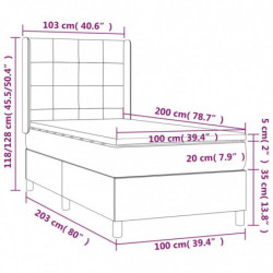 Boxspringbett mit Matratze Schwarz 100x200 cm Stoff