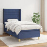 Boxspringbett mit Matratze Blau 80x200 cm Stoff