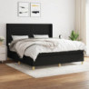 Boxspringbett mit Matratze Schwarz 180x200 cm Stoff