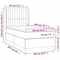 Boxspringbett mit Matratze Dunkelgrau 80x200 cm Stoff