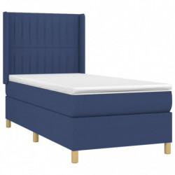 Boxspringbett mit Matratze Blau 90x190 cm Stoff