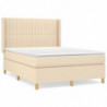 Boxspringbett mit Matratze Creme 140x200 cm Stoff