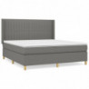 Boxspringbett mit Matratze Dunkelgrau 160x200 cm Stoff