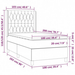 Boxspringbett mit Matratze Schwarz 100x200 cm Stoff