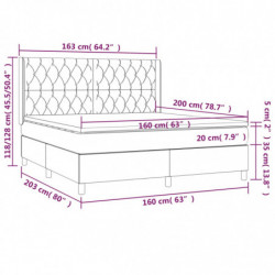 Boxspringbett mit Matratze Dunkelgrau 160x200 cm Stoff