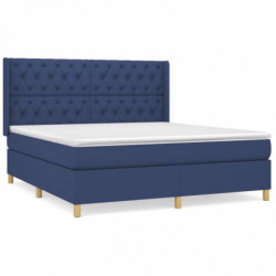 Boxspringbett mit Matratze Blau 160x200 cm Stoff