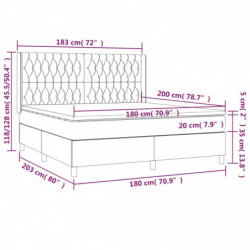 Boxspringbett mit Matratze Hellgrau 180x200 cm Stoff