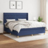 Boxspringbett mit Matratze Blau 180x200 cm Stoff