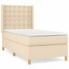 Boxspringbett mit Matratze Creme 90x190 cm Stoff