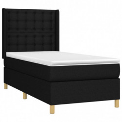 Boxspringbett mit Matratze Schwarz 100x200 cm Stoff