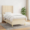 Boxspringbett mit Matratze Creme 100x200 cm Stoff