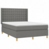 Boxspringbett mit Matratze Dunkelgrau 140x190 cm Stoff