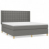 Boxspringbett mit Matratze Dunkelgrau 160x200 cm Stoff