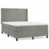 Boxspringbett mit Matratze Hellgrau 140x190 cm Samt