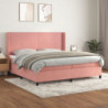 Boxspringbett mit Matratze Rosa 200x200 cm Samt