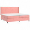 Boxspringbett mit Matratze Rosa 200x200 cm Samt