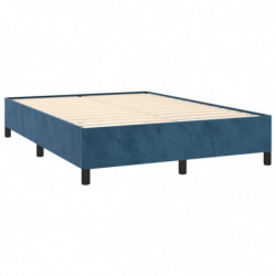 Boxspringbett mit Matratze Dunkelblau 140x190 cm Samt