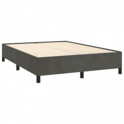 Boxspringbett mit Matratze Dunkelgrau 140x200 cm Samt