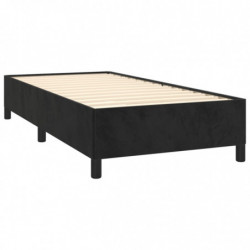 Boxspringbett mit Matratze Schwarz 80x200 cm Samt