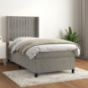 Boxspringbett mit Matratze Hellgrau 90x190 cm Samt