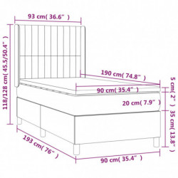 Boxspringbett mit Matratze Schwarz 90x190 cm Samt