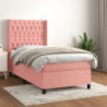 Boxspringbett mit Matratze Rosa 100x200 cm Samt