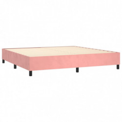 Boxspringbett mit Matratze Rosa 200x200 cm Samt