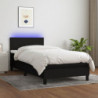 Boxspringbett mit Matratze & LED Schwarz 100x200 cm Stoff