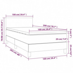 Boxspringbett mit Matratze & LED Schwarz 100x200 cm Stoff