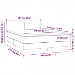 Boxspringbett mit Matratze & LED Dunkelgrau 140x200 cm Stoff