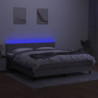 Boxspringbett mit Matratze & LED Hellgrau 160x200 cm Stoff