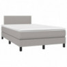 Boxspringbett mit Matratze & LED Hellgrau 120x200 cm Stoff