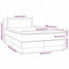 Boxspringbett mit Matratze & LED Hellgrau 120x200 cm Stoff