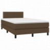 Boxspringbett mit Matratze & LED Dunkelbraun 120x200 cm Stoff