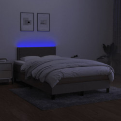 Boxspringbett mit Matratze & LED Taupe 120x200 cm Stoff