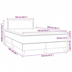 Boxspringbett mit Matratze & LED Blau 120x200 cm Stoff