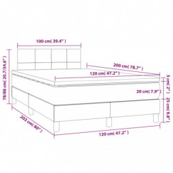 Boxspringbett mit Matratze & LED Blau 120x200 cm Stoff