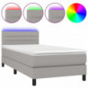 Boxspringbett mit Matratze & LED Hellgrau 100x200 cm Stoff