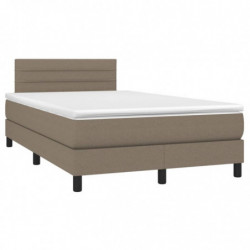 Boxspringbett mit Matratze & LED Taupe 120x200 cm Stoff