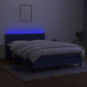 Boxspringbett mit Matratze & LED Blau 140x200 cm Stoff