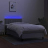 Boxspringbett mit Matratze & LED Hellgrau 100x200 cm Stoff