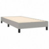 Boxspringbett mit Matratze & LED Hellgrau 100x200 cm Stoff